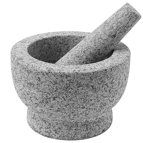 ChefSofi Mortar and Pestle Set - 6 Inch - 2 Cup Capacity - Unpolished Heavy Granite for Enhanced ... | Amazon (US)