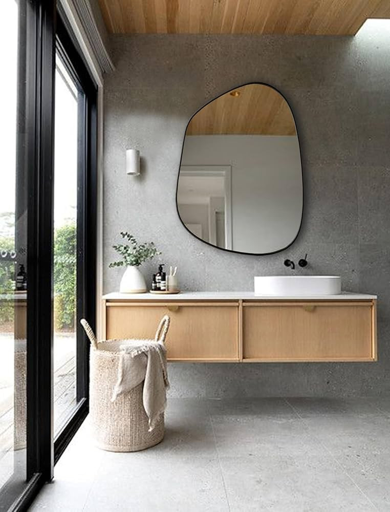 Asymmetrical Cloud Mirror, Irregular Modern Mirror, Bathroom Wall Decor, Aesthetic Home Decor, Lu... | Amazon (US)