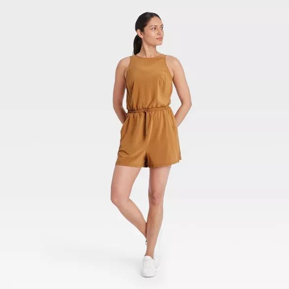 Women's Stretch Woven Romper - All in Motion™ | Target