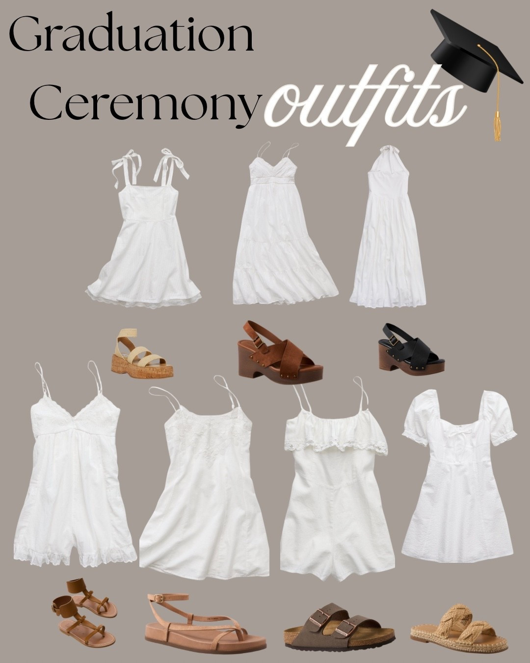 Graduation Ceremony Outfits. #graduationoutfit #gradceremony #graduation #2026grad #aerie #americaneagle #whitedress #sandals 

#LTKSpringSale #LTKootd