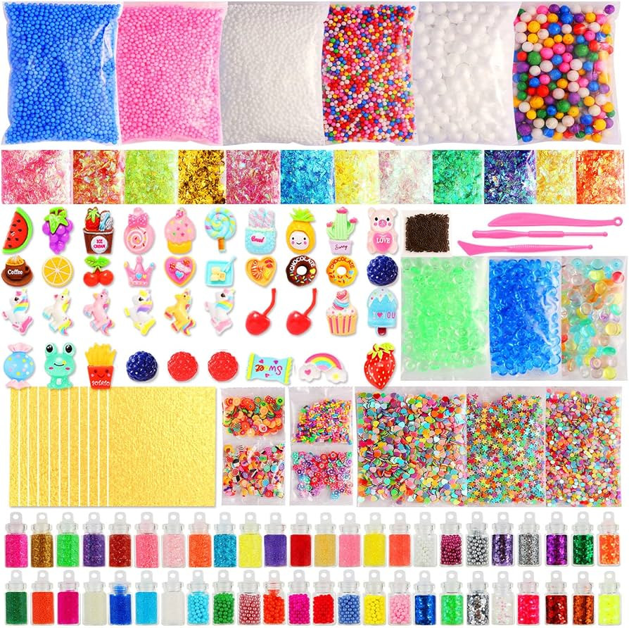 160 Pack Slime Accessories Kit for Kids – Slime Mix-Ins Craft Supplies (Charms, Glitter, Foam B... | Amazon (US)