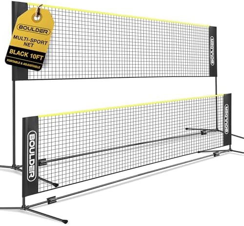 Boulder Portable Badminton Pickleball Net - Foldable/Extendable Poles for Multiple Sports Heights... | Amazon (US)