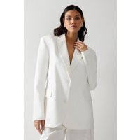 Womens Premium Oversized Singe Breasted Blazer - White - 12 | NastyGal UK
