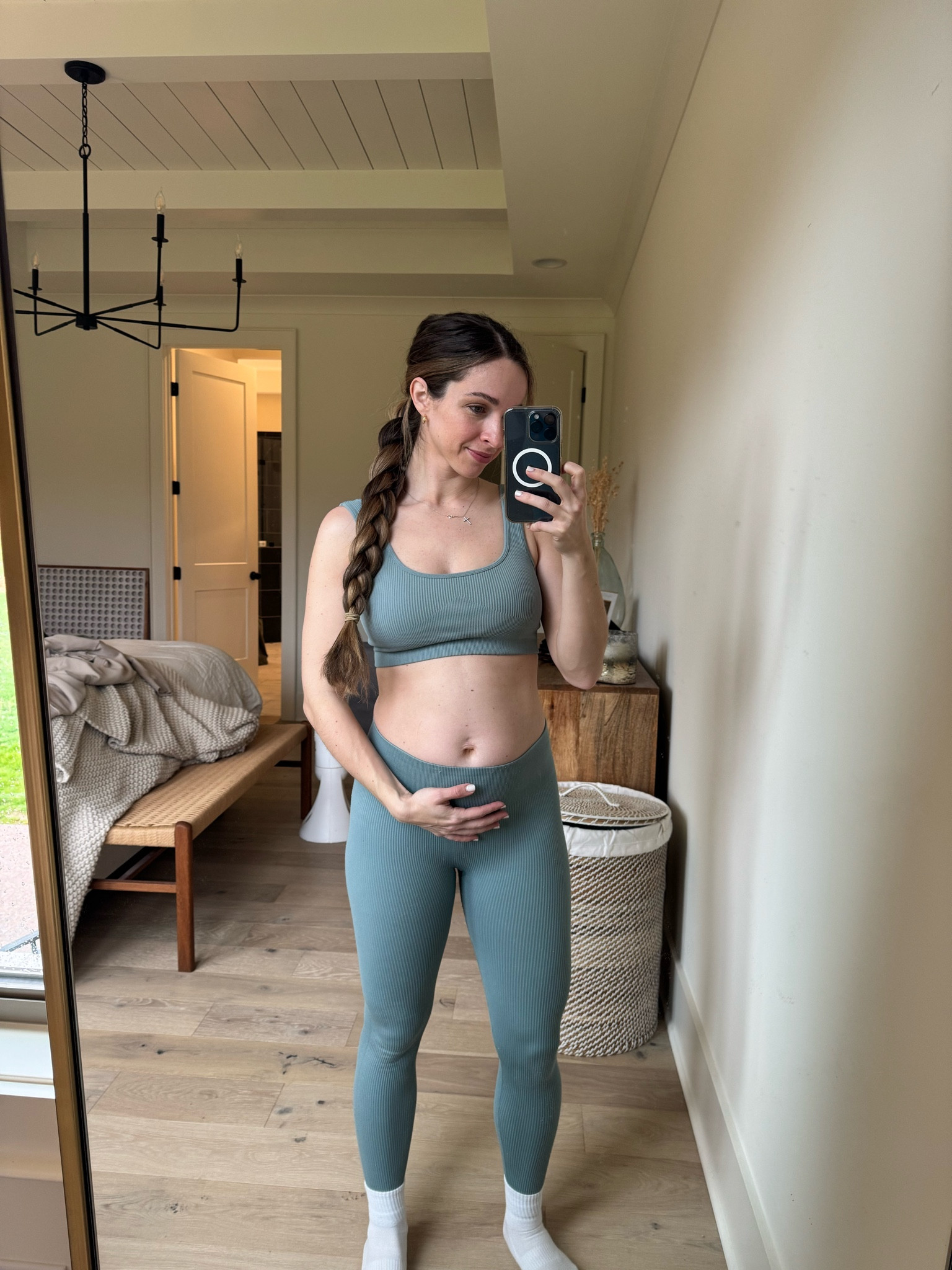 Today’s workout outfit at 18 weeks pregnant! I ordered up in this Amazon set that I got last pregnancy. 

#LTKfitness #LTKbaby #LTKbump