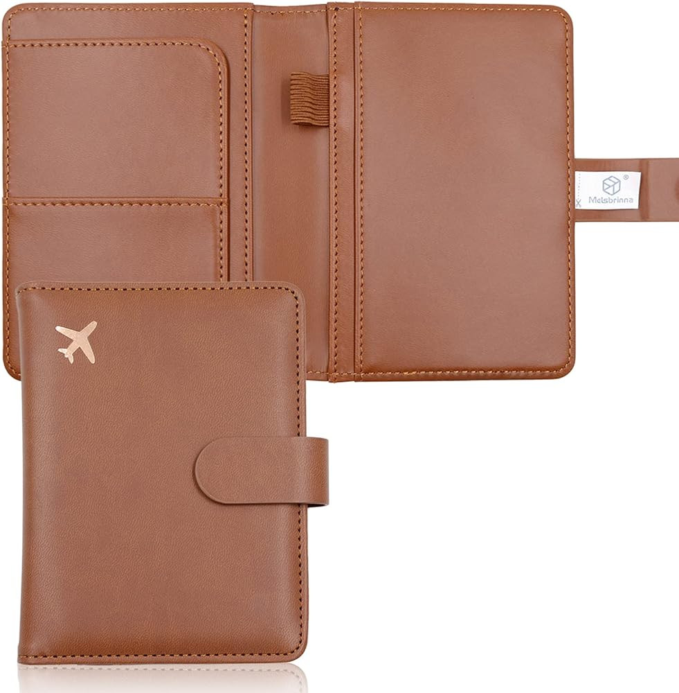 Melsbrinna Premium Leather Passport Holder Covers Case, Waterproof Rfid Blocking Travel Wallet Pa... | Amazon (US)