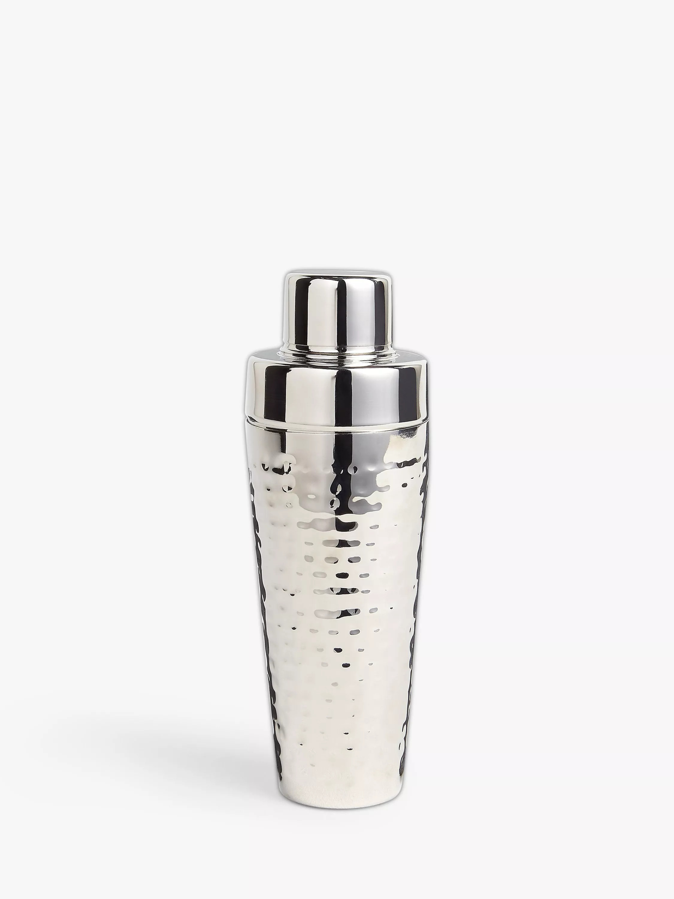 John Lewis Hammered Stainless Steel Cocktail Shaker, 500ml, Silver | John Lewis (UK)