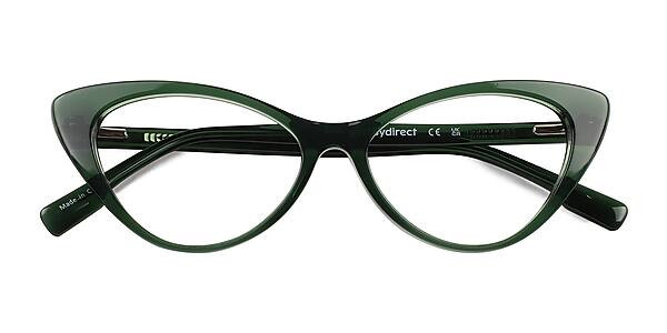 Celosia Cat Eye Crystal Green Glasses for Women | Eyebuydirect | EyeBuyDirect.com