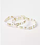 Heart Mother Of Pearl Chicklet Bracelet Set | LOFT