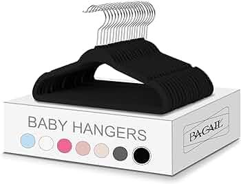 Amazon.com: BAGAIL Kids Velvet Hangers 11 Inches Children's Clothes Hangers Non-Slip Baby Hangers... | Amazon (US)