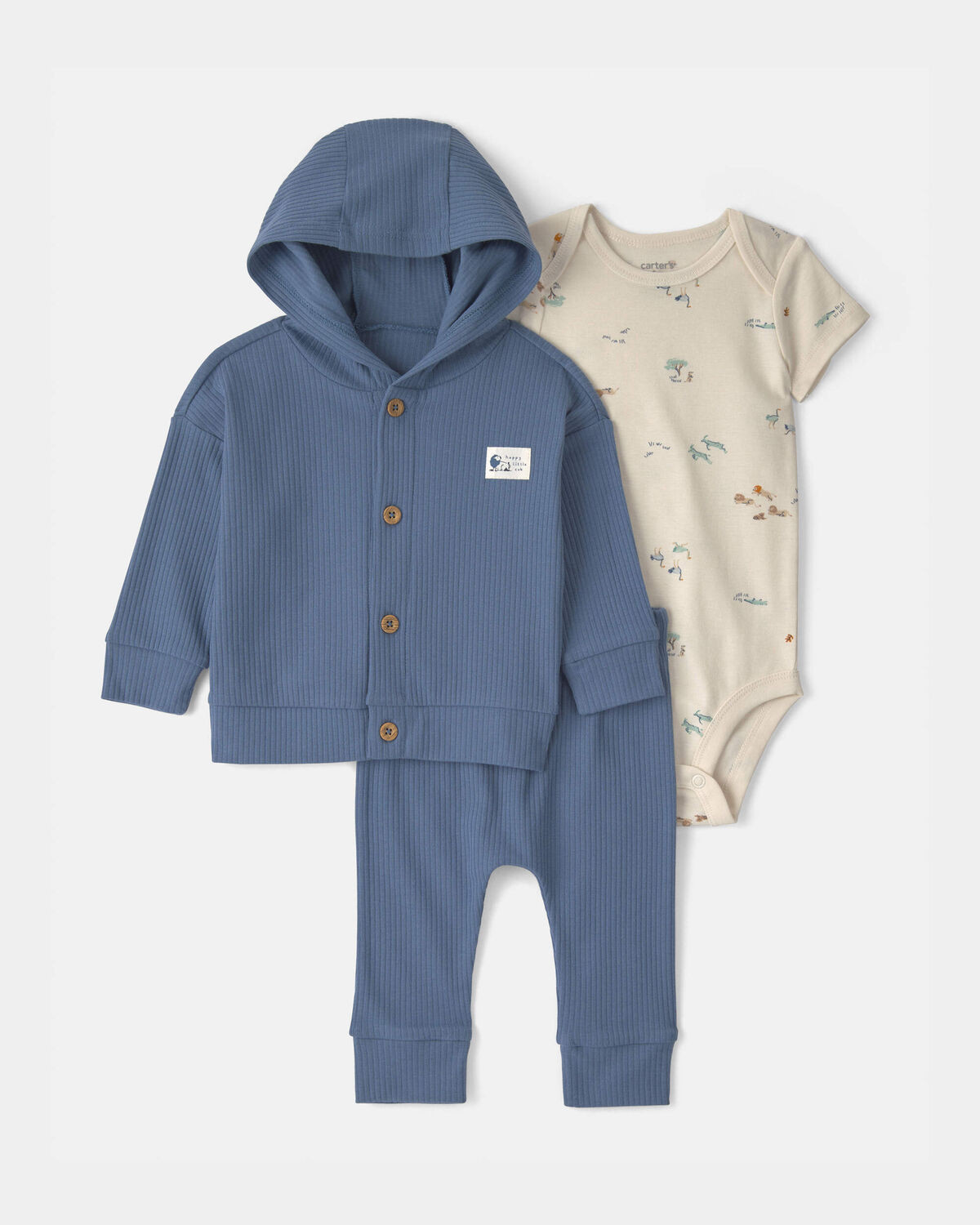 Baby Boy 3-Piece Safari Layering Set - Blue/Ivory | Carter's Inc