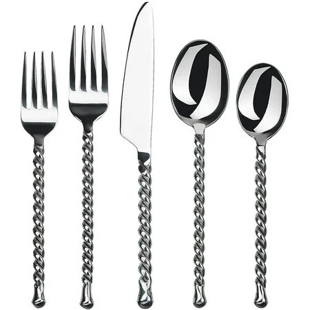 Gourmet Settings Silver Tear 18/10 Stainless 20pc. Flatware Set | Walmart (US)