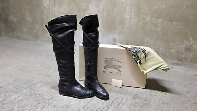 BURBERRY Flat Over-the-knee Boots in Soft Black Leather - Size 38.5 / UK 5.5  | eBay | eBay UK