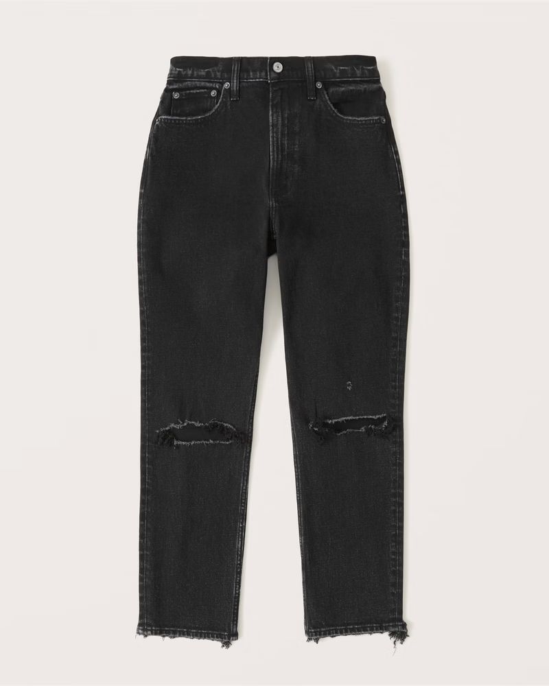 Women's Curve Love High Rise Mom Jeans | Women's Clearance | Abercrombie.com | Abercrombie & Fitch (US)