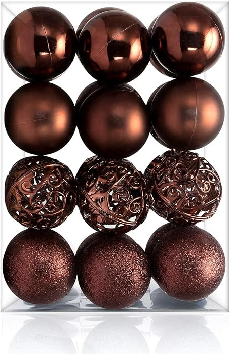 AMS 2.36''/60mm 24ct Christmas Balls Tree Pendants Shatterproof Ornaments Seasonal Decorations fo... | Amazon (US)