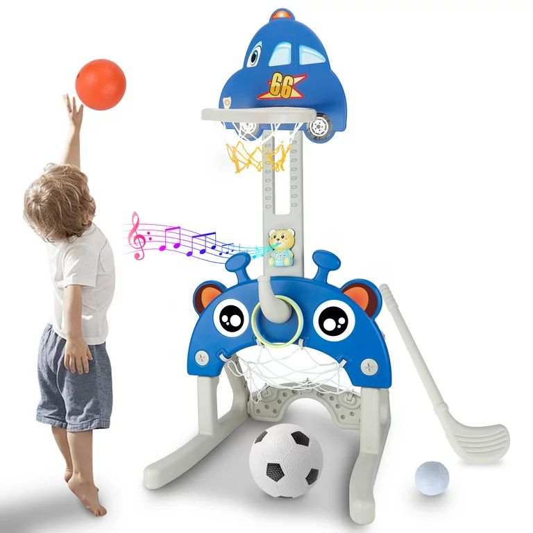 Basketball Hoop for Toddlers Kids Baby,5 in 1 Kids Sports Activity Center Adjustable Height - Kid... | Walmart (US)