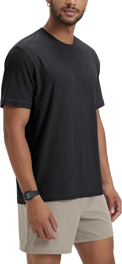 ODODOS Men's Performance T-Shirt - odSTRATUM Tech Tee, Ultra Soft Moisture Wicking UPF 50+ Fitnes... | Amazon (US)