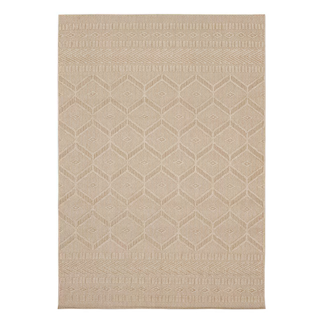 Origin 21 with STAINMASTER Greige 5 x 7 (ft) Loomed Polypropylene Natural Rectangular Outdoor Geo... | Lowe's