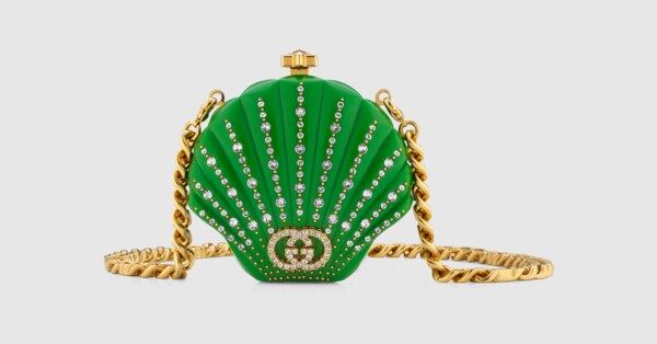 Shell-shaped minaudière with crystals | Gucci (US)
