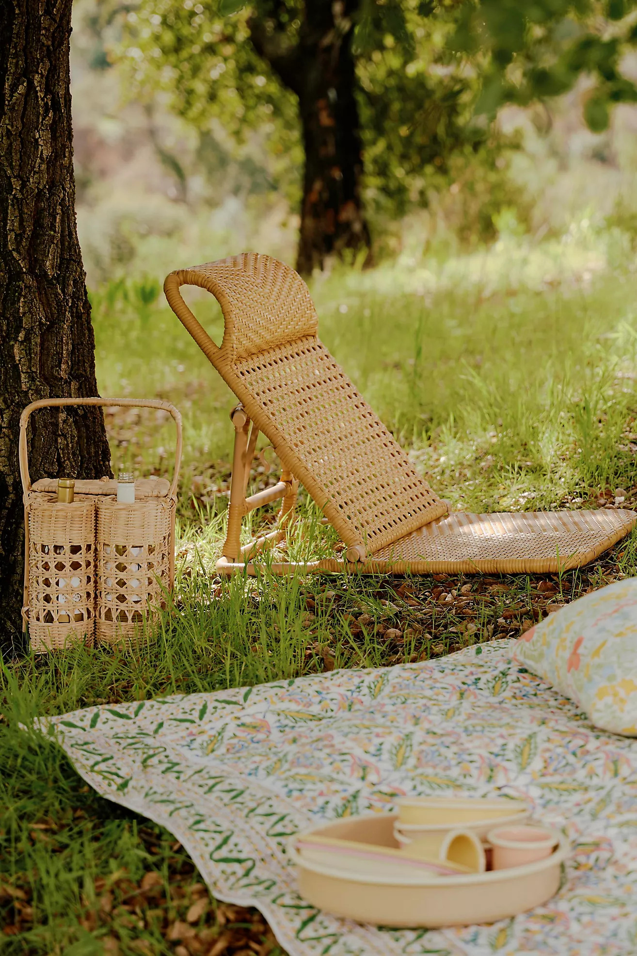 Folding Rattan Lounge Chair | Terrain