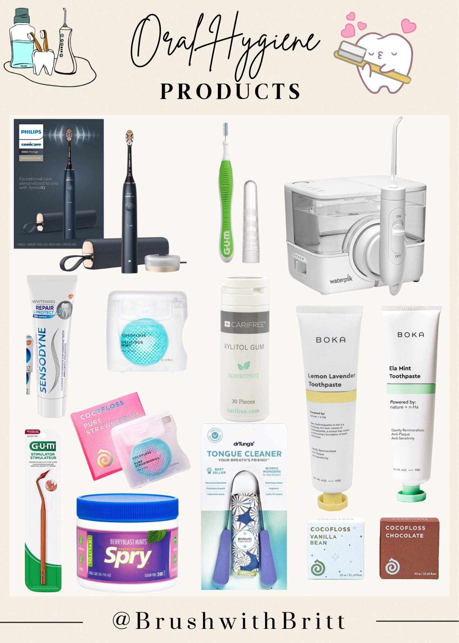 Some must have oral hygiene products! 🦷🪥🩵 | dental, dental hygienist, oral hygiene, toothpaste, sonicare, toothbrush, waterpik, Cocofloss, oral health care, dental care, dental products, teeth care, Amazon finds. 

#LTKunder100 #LTKFind #LTKunder50