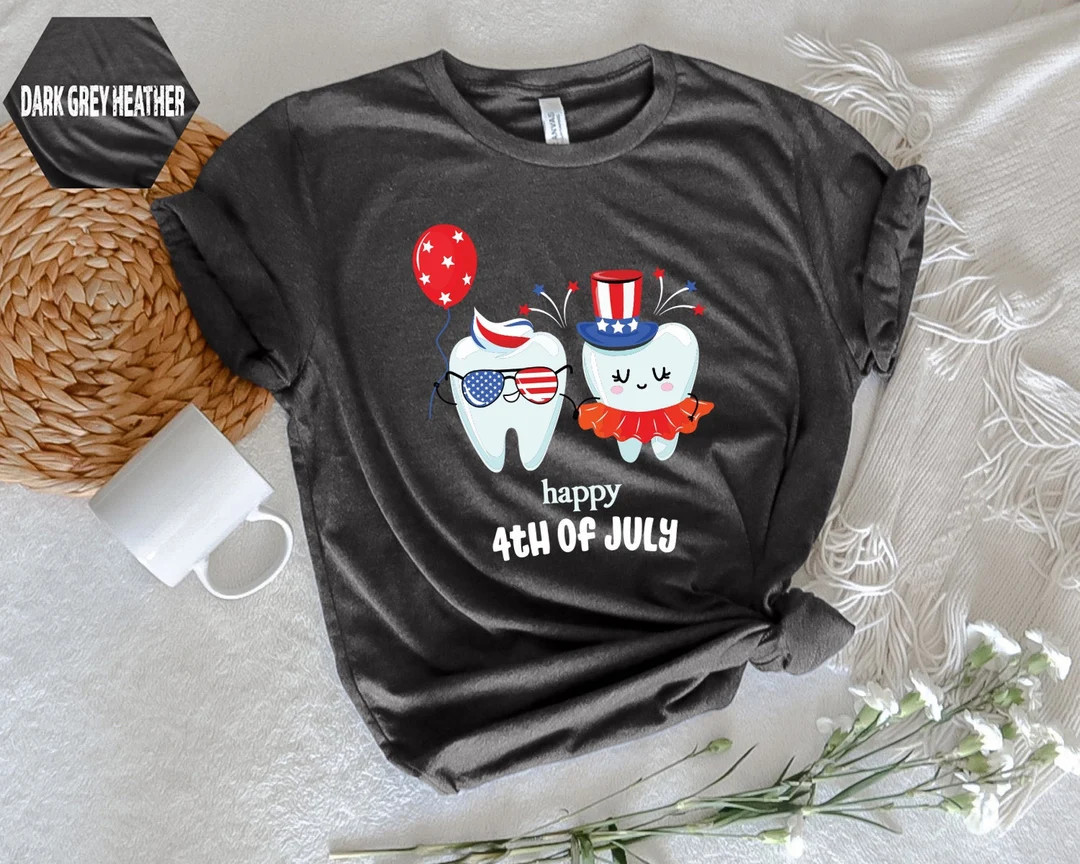 Happy 4th of July,  4th Of July Celebration Shirt, Americans Patriotic Shirts, Dental Hygienist M... | Etsy (US)