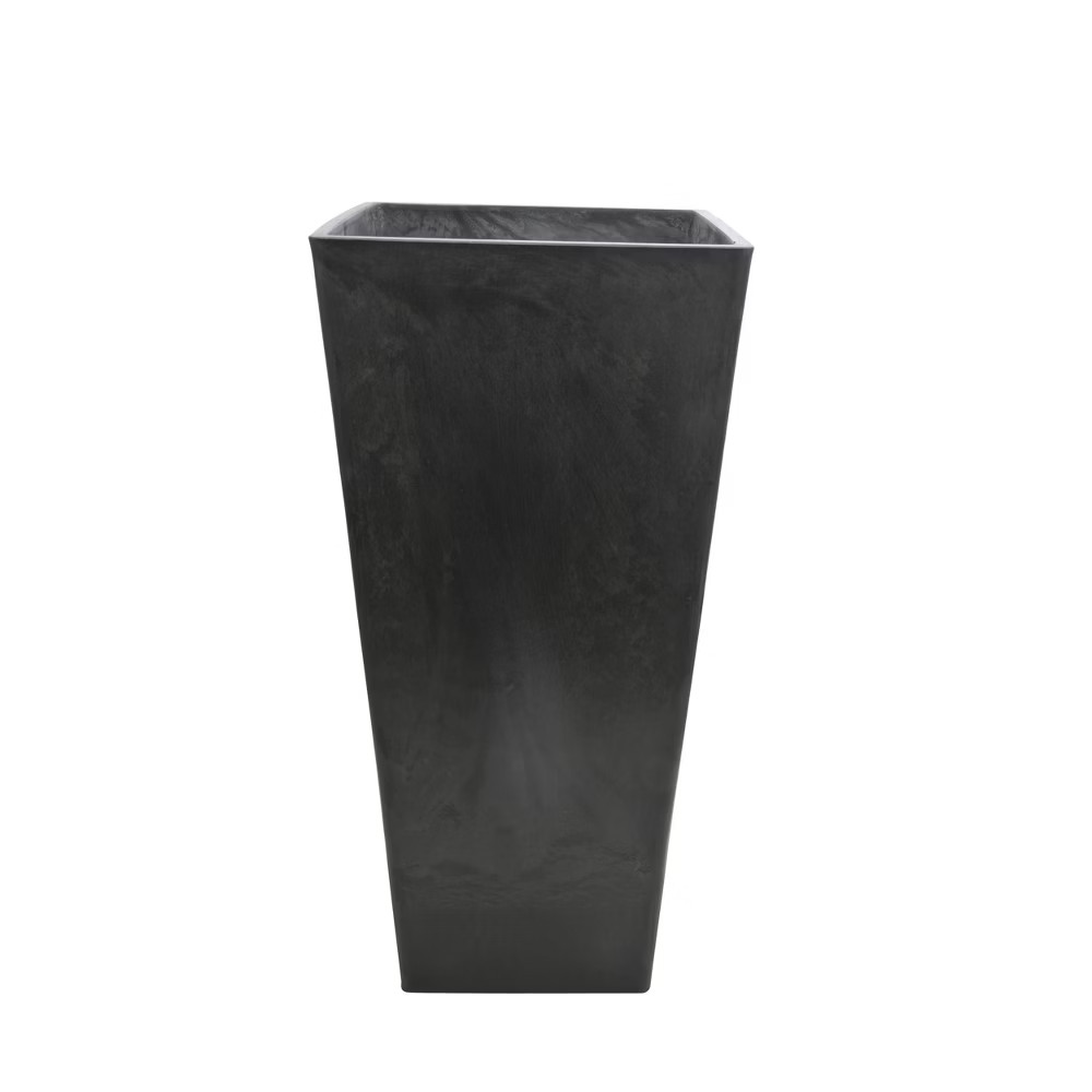 17.7"" Modern Tall Square Indoor/Outdoor Planter Black - Hi-Line Gift | Target