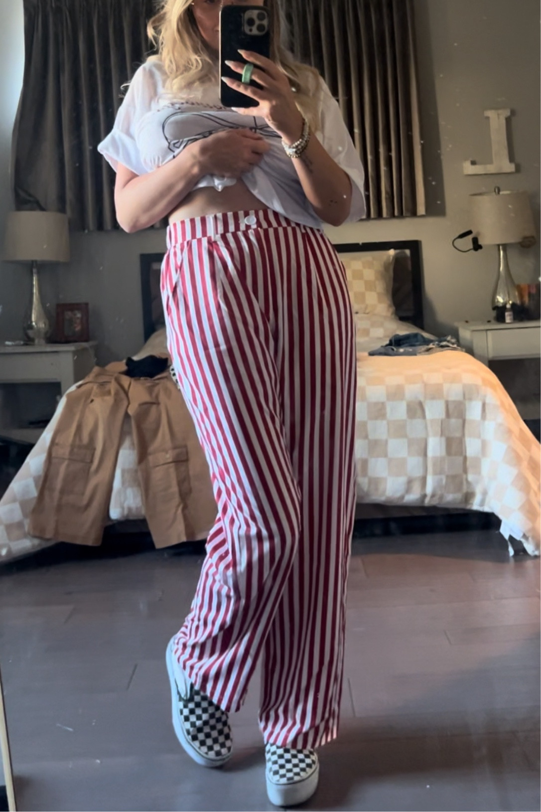 Red stripped pants 🤌🏽 yes please 
give me all the cowgirl shirt now 

#LTKFindsUnder50