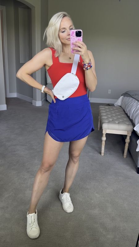 Fourth of July, 4th of July outfit inspo! Wearing a large in the tennis skort (I size up in this brand!) medium in the bodysuit. Everything is Amazon! 

#LTKStyleTip #LTKFindsUnder50 #LTKParties