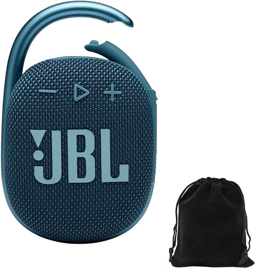 JBL Clip 4 Portable Bluetooth Speaker Bundle with Deluxe CCI Protective Carrying Pouch (Blue) | Amazon (US)