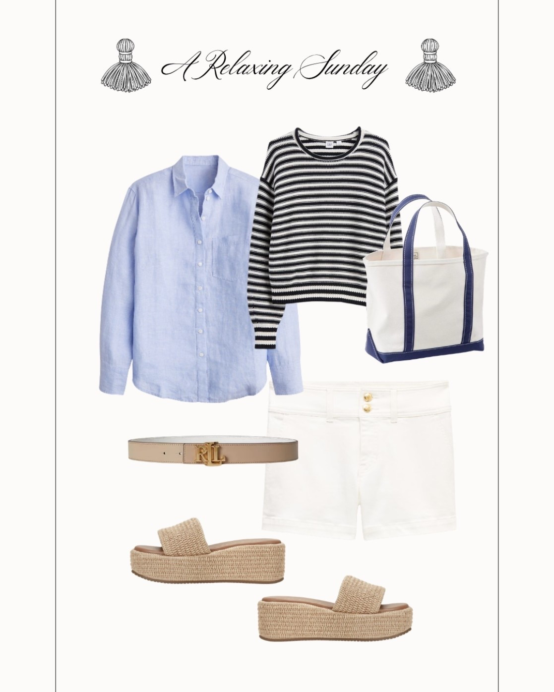 Sunday outfit. Coastal grandmother outfit. Coastal granddaughter outfit. Coastal outfit. Preppy outfit.