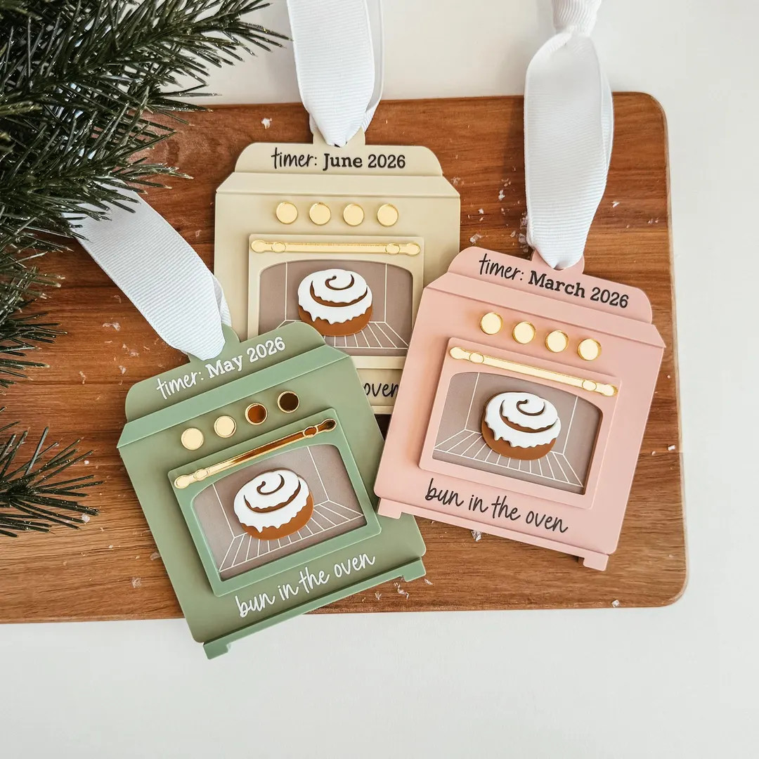 Bun in the Oven Ornament, Pregnancy Announcement Ornament, Expecting Parent Ornament, Personalize... | Etsy (US)