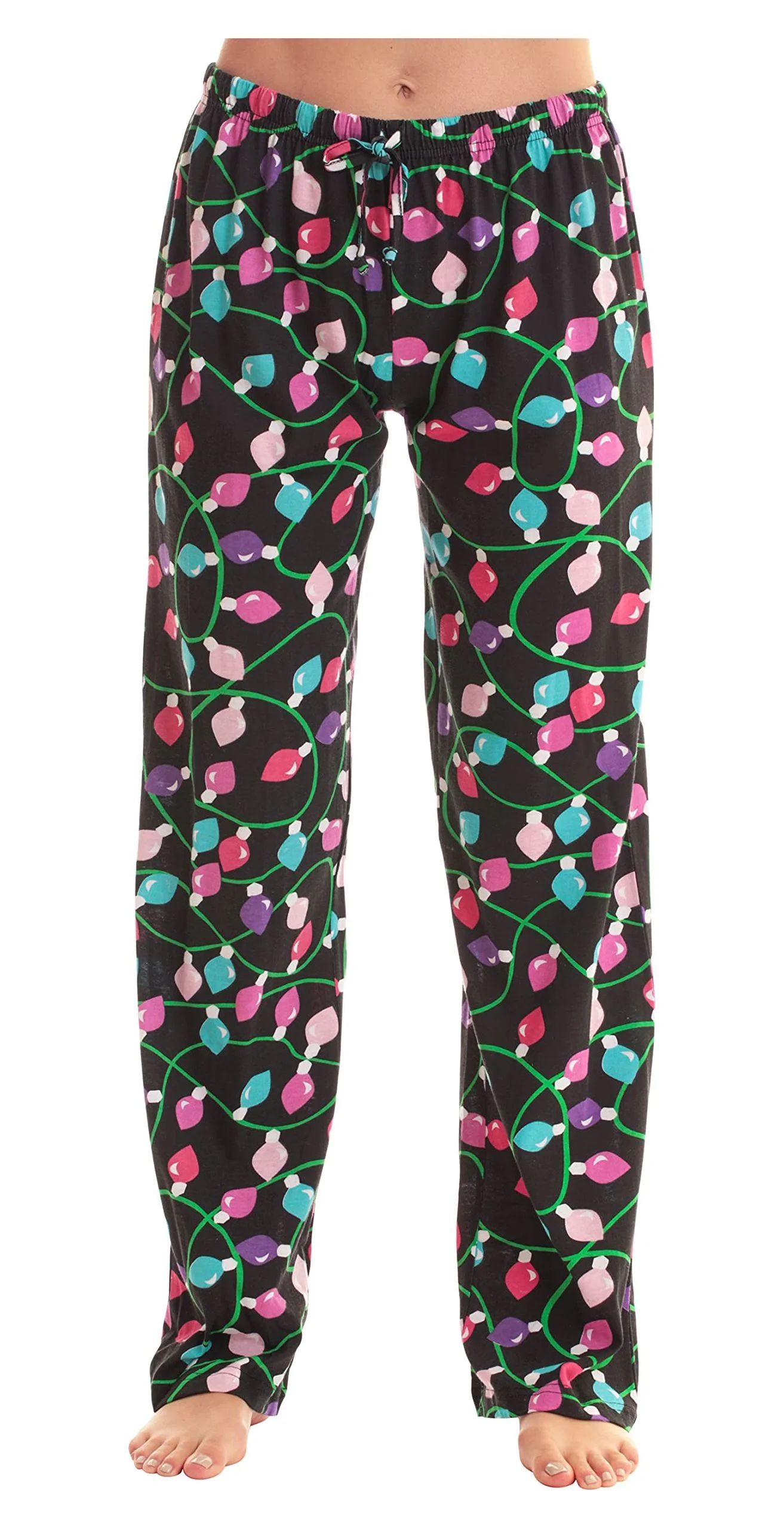 Just Love Women Pajama Pants / Sleepwear / PJs (Black - Christmas Lights, Small) | Walmart (US)