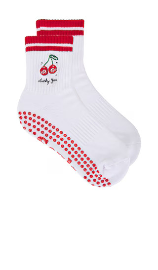 Lucky You Grip Socks in White | Revolve Clothing (Global)