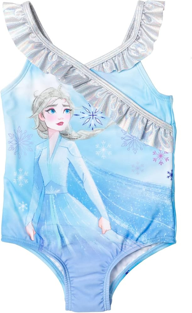Disney Frozen Girls UPF 50+ One Piece Bathing Suit Toddler to Big Kid Sizes (2T - 10-12) | Amazon (US)