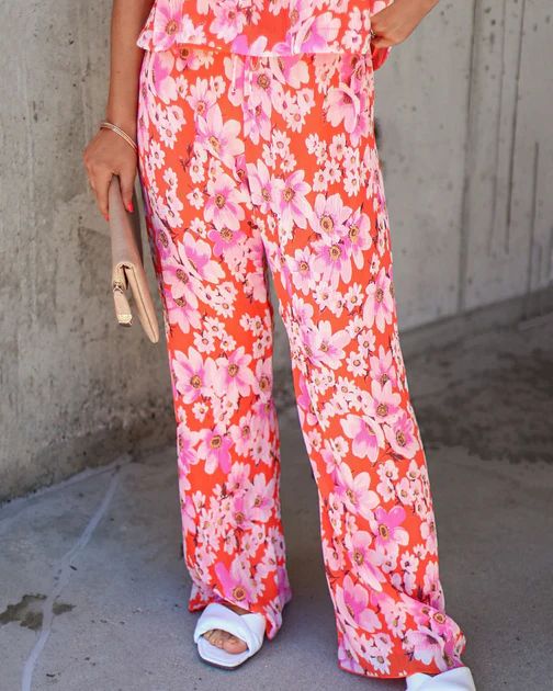 Jemma Floral Chiffon Plisse Pants - SALE | VICI Collection