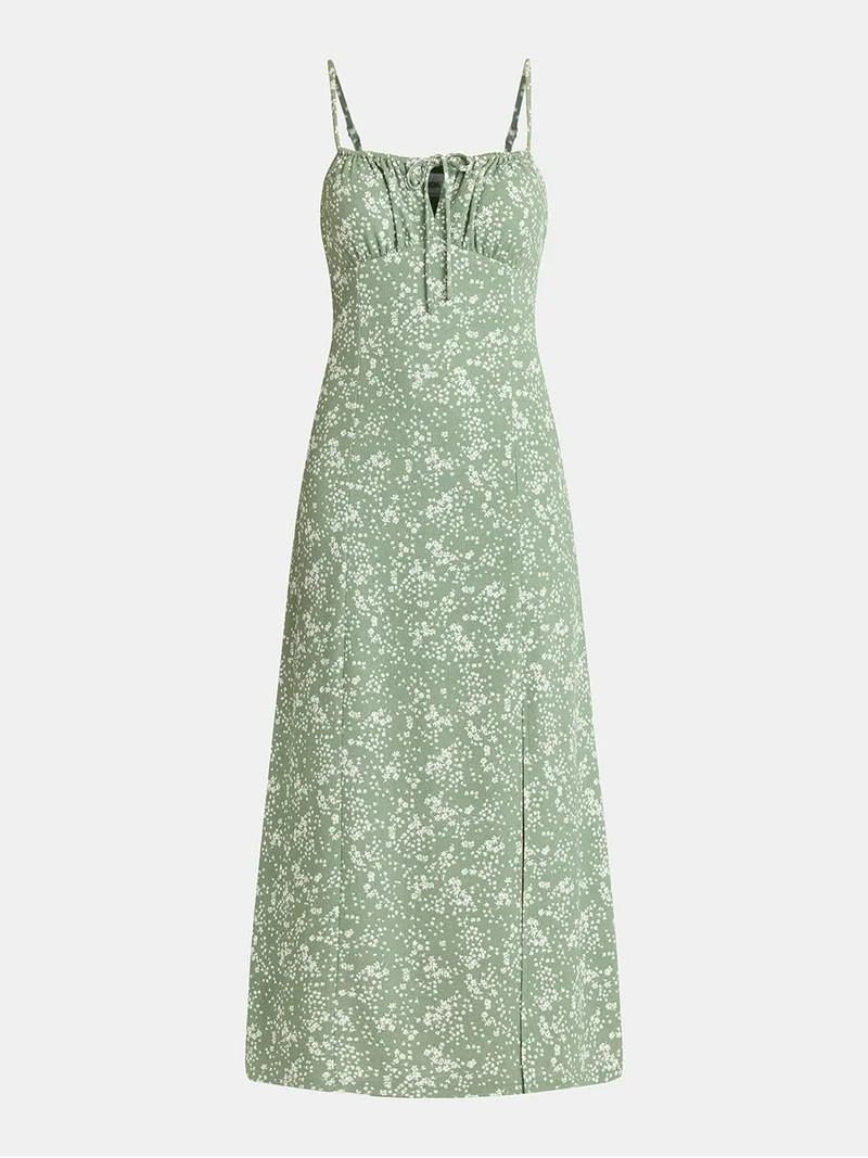 No Boundaries Maxi Dress with Front Slit, Women's - Walmart.com | Walmart (US)