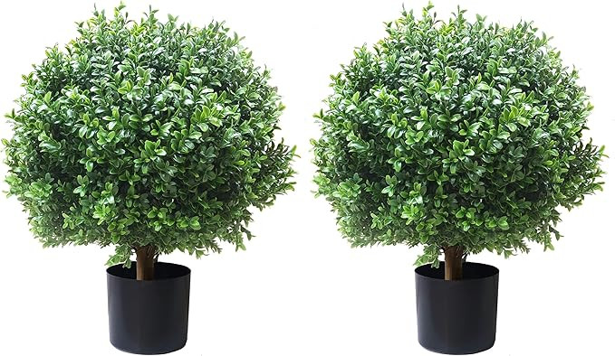 24''T 18''D Artificial Trees for Outdoors Set of 2 Potted Bushes Home Decor Artificial Topiariy T... | Amazon (US)