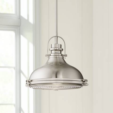 Verndale 11 1/2"W Brushed Nickel Industrial Mini Pendant - #9H252 | Lamps Plus | Lamps Plus