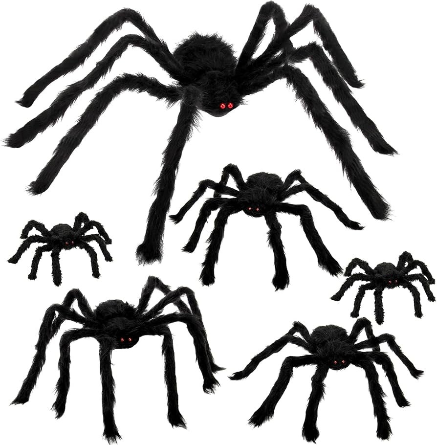Colovis 6 Pcs Large Scary Halloween Spider Decorations for Outdoor, Yard | Amazon (US)