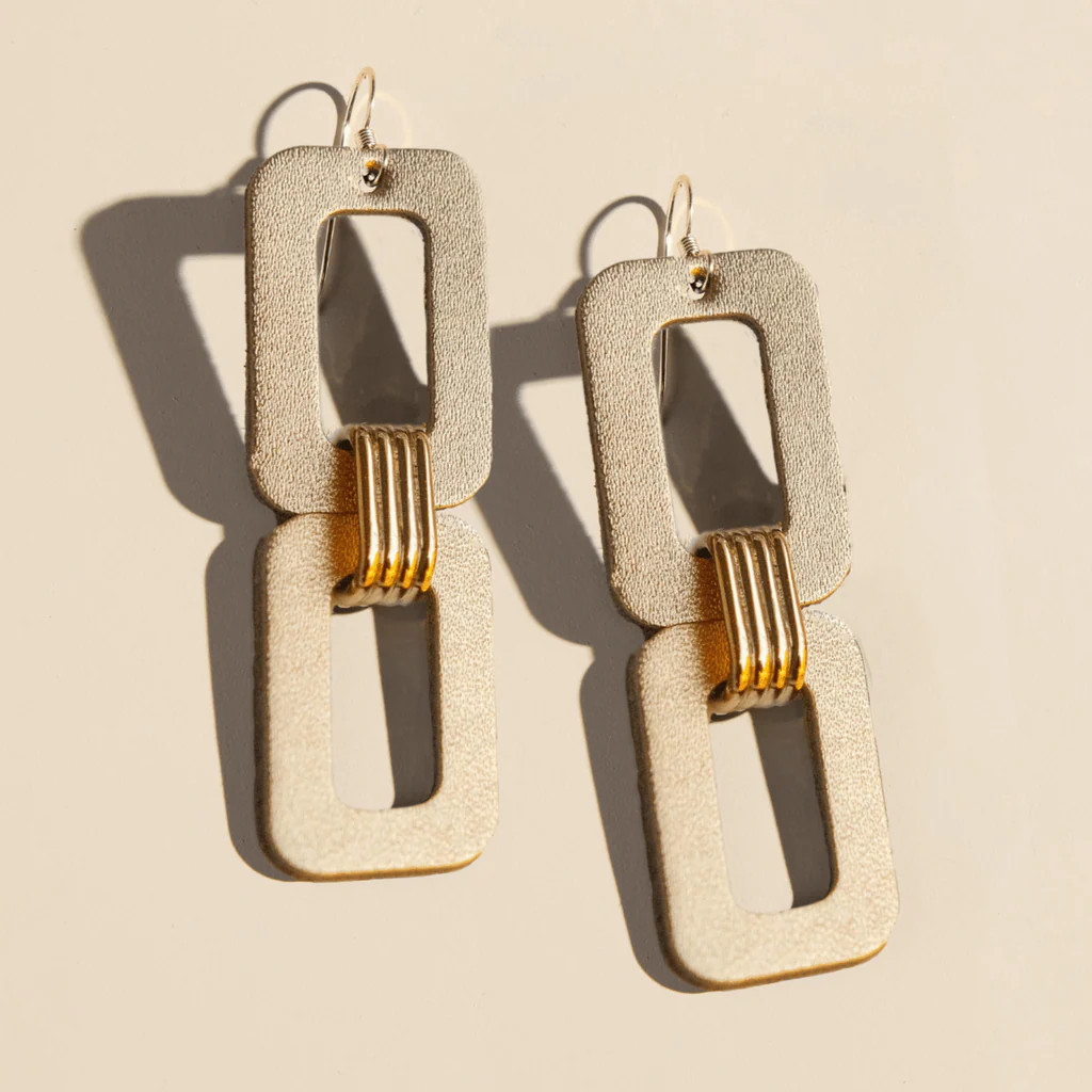 Gold Satin Blakely | Nickel and Suede