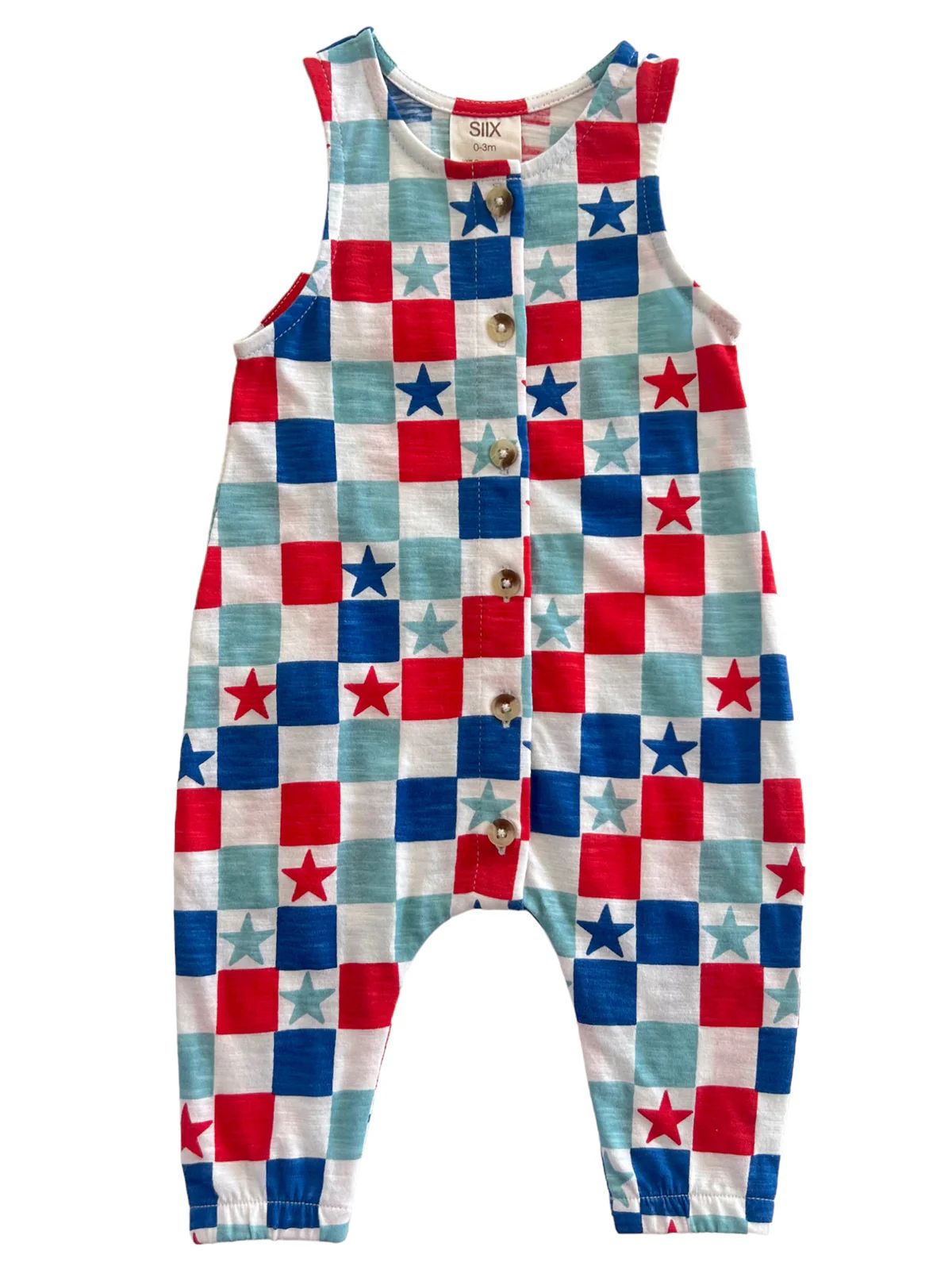 Red, White & Blue Checkerboard / Organic Bay Jumpsuit | SpearmintLOVE