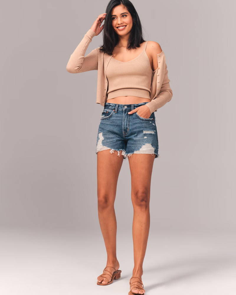 Mid Rise Boyfriend Shorts | Abercrombie & Fitch (US)
