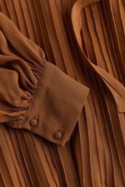 Tie-neck Maxi Dress - Brown - Ladies | H&M US | H&M (US + CA)