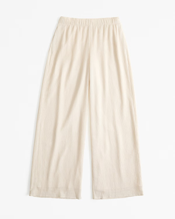 Crinkle Textured Pull-On Pant | Abercrombie & Fitch (US)