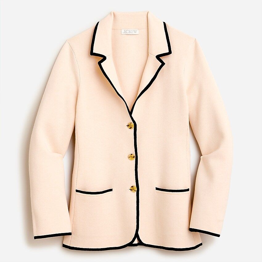 Contrast-trim waisted sweater-blazer | J.Crew US