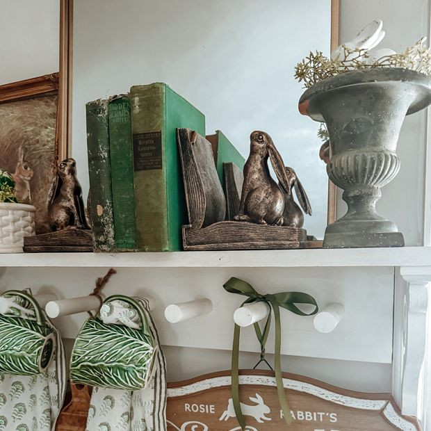 Rustic Farmhouse Rabbit Bookends | Antique Farm House