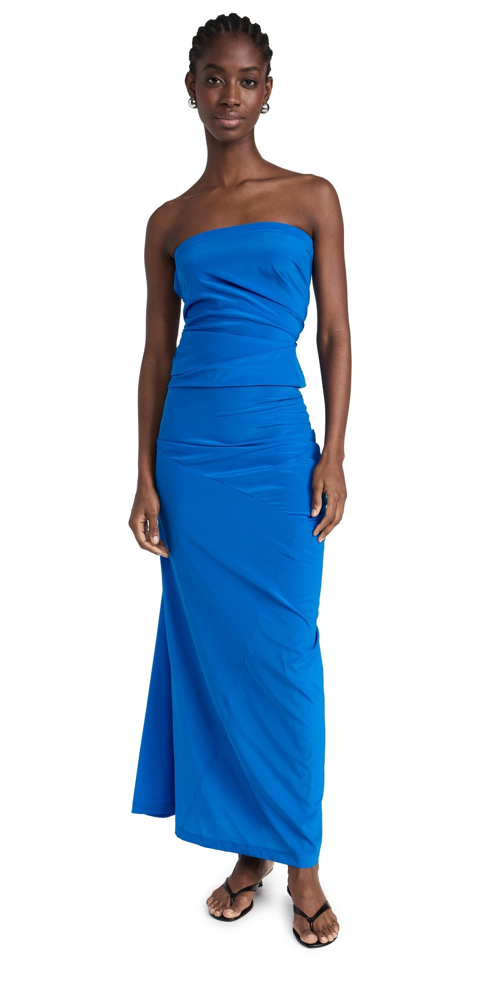 Proenza Schouler Odette Strapless Dress In Silk Viscose Cerulean 12 | Shopbop
