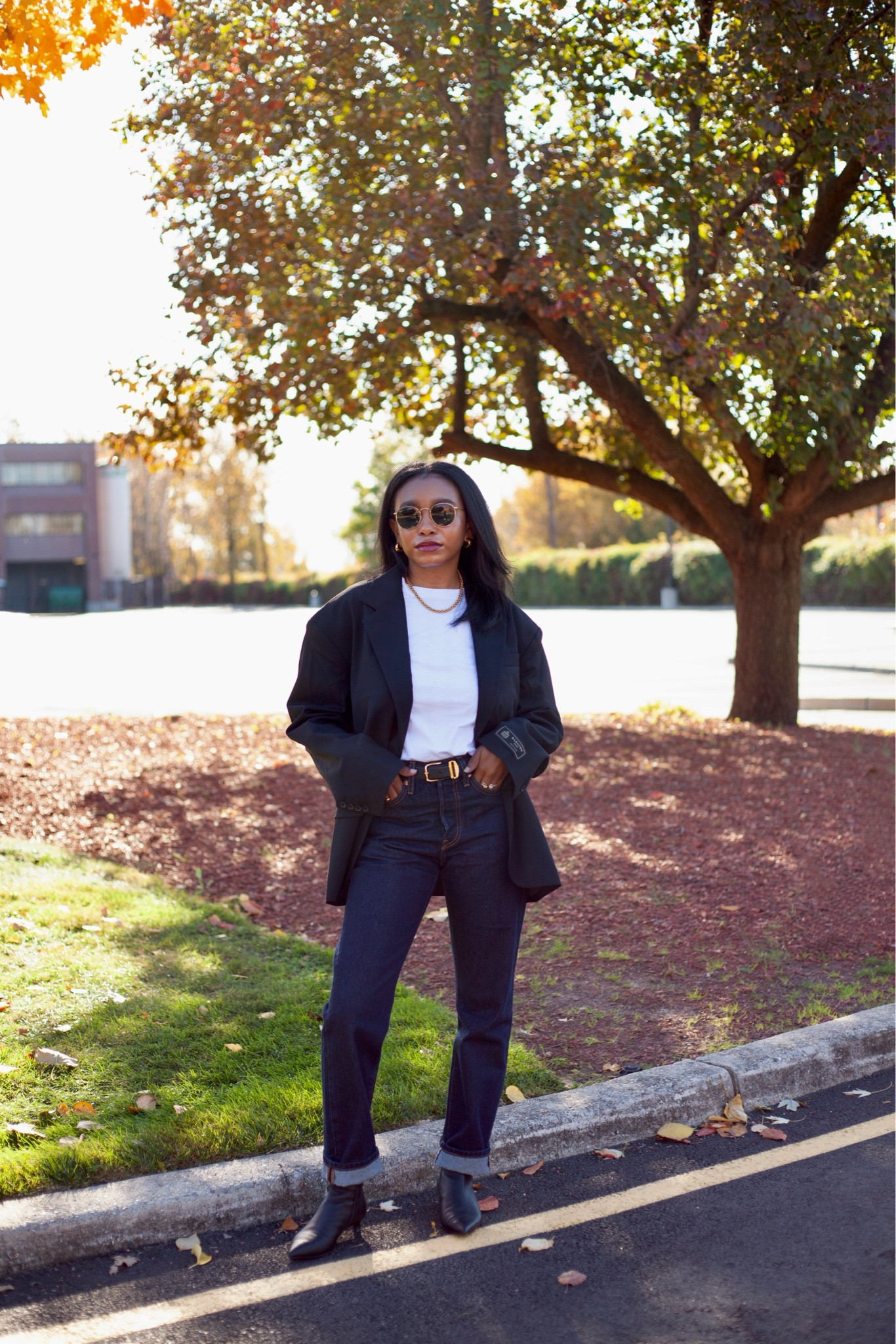 Blazer: size small (runs large)
Jeans: true to size
Belt: true to size

#LTKFindsUnder100 #LTKSeasonal #LTKStyleTip