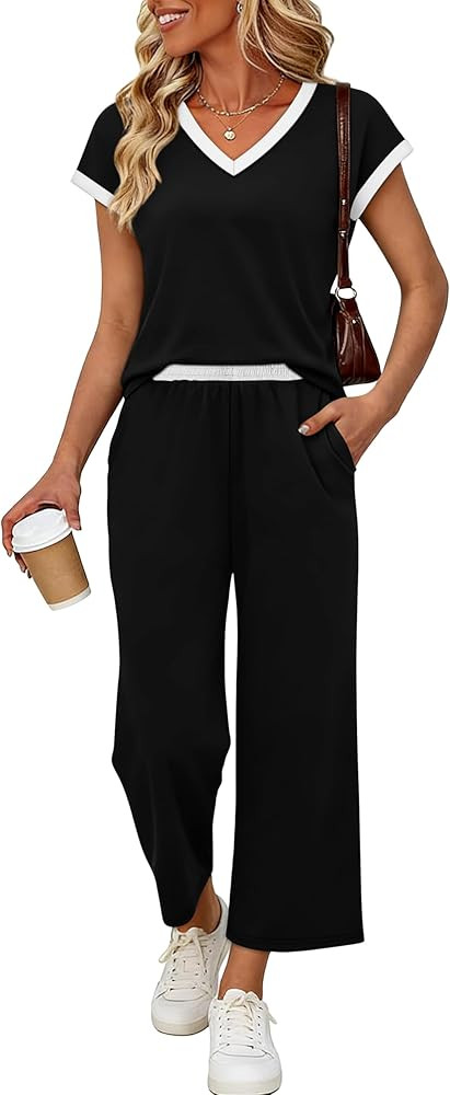 Sampeel Two Piece Sets for Women Lounge Sets Matching Sets Women Clothing Airport Travel Outfits ... | Amazon (US)