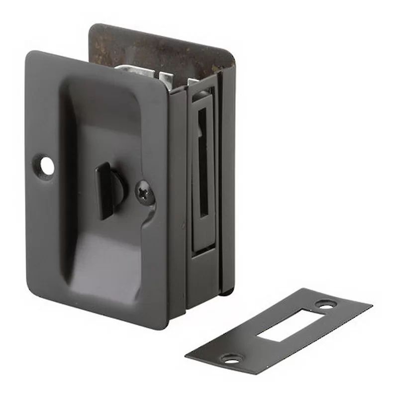 Rectangular Pocket Door Pull with Privacy Lock | Wayfair North America